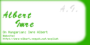 albert imre business card